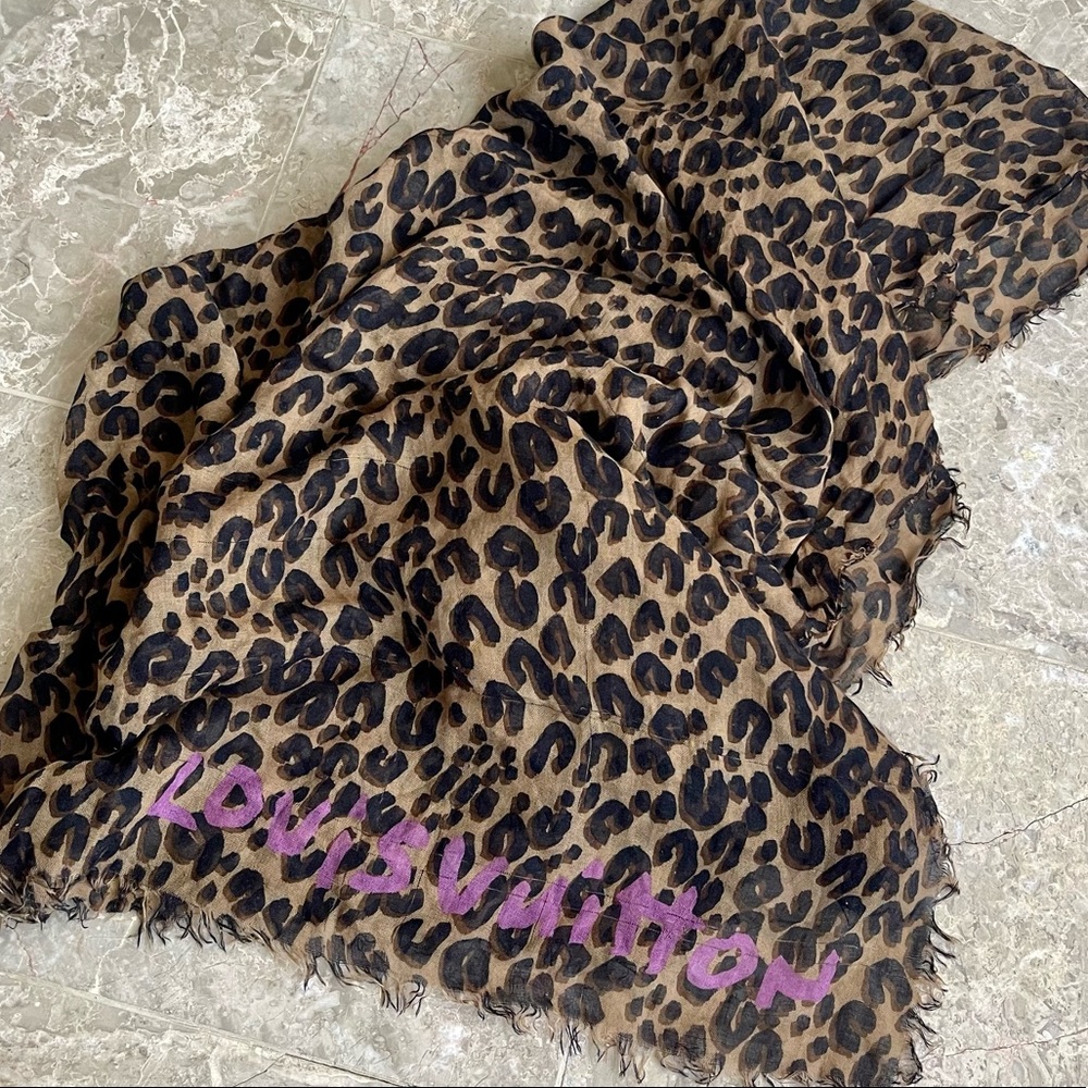 Louis Vuitton x Stephen Sprouse Graffiti Leopard Print Scarf
